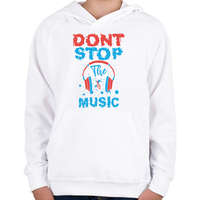 printfashion Zene - don't stop the music - Gyerek kapucnis pulóver - Fehér