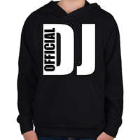 printfashion Official Dj - Gyerek kapucnis pulóver - Fekete