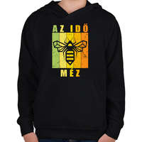 printfashion az ido mez - Gyerek kapucnis pulóver - Fekete