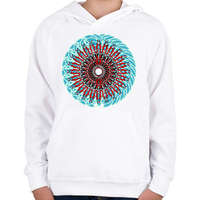printfashion duo mandala - Gyerek kapucnis pulóver - Fehér
