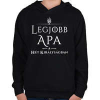 printfashion got-legjobb-apa-white - Gyerek kapucnis pulóver - Fekete
