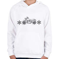 printfashion motoros téli - Gyerek kapucnis pulóver - Fehér