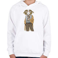 printfashion Fashion Goat - Gyerek kapucnis pulóver - Fehér