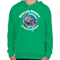 printfashion Roller Derby - Gyerek kapucnis pulóver - Zöld