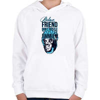 printfashion Gorilla arc - világos alaphoz - Gyerek kapucnis pulóver - Fehér