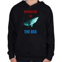 printfashion monster of the sea - Gyerek kapucnis pulóver - Fekete