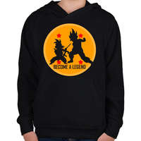 printfashion Dragon Ball - Légy Legenda! - Gyerek kapucnis pulóver - Fekete