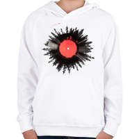 printfashion The vinyl of my life - Gyerek kapucnis pulóver - Fehér