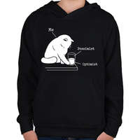 printfashion Félig üres vagy félig tele? - Gyerek kapucnis pulóver - Fekete