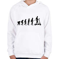 printfashion Roller evolúció - Gyerek kapucnis pulóver - Fehér