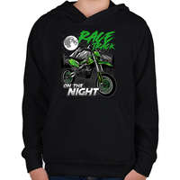 printfashion Cross Motor Race Track - motokrossz - Gyerek kapucnis pulóver - Fekete