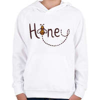 printfashion Méz - Honey - Gyerek kapucnis pulóver - Fehér