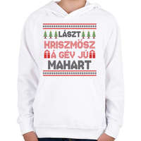 printfashion Lászt kriszmösz karácsonyi mintás fehér póló - Gyerek kapucnis pulóver - Fehér