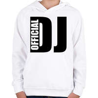 printfashion Official Dj - Gyerek kapucnis pulóver - Fehér