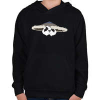 printfashion Pandaren - Gyerek kapucnis pulóver - Fekete