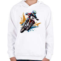 printfashion Cross - Gyerek kapucnis pulóver - Fehér