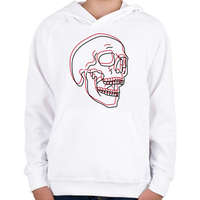 printfashion Red&Black Skull - Gyerek kapucnis pulóver - Fehér