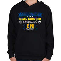 printfashion Real Madrid szurkoló - Gyerek kapucnis pulóver - Fekete