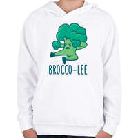 printfashion Brocco Lee - Gyerek kapucnis pulóver - Fehér