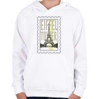printfashion Eiffel Tower - Gyerek kapucnis pulóver - Fehér