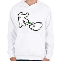 printfashion Roll it - Gyerek kapucnis pulóver - Fehér