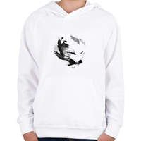 printfashion White fox - Gyerek kapucnis pulóver - Fehér