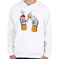 printfashion Cigaretta pár - Gyerek kapucnis pulóver - Fehér