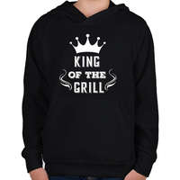 printfashion king of the grill fehér - Gyerek kapucnis pulóver - Fekete