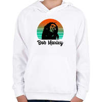 printfashion Bob Marley - Gyerek kapucnis pulóver - Fehér