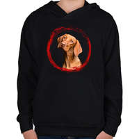 printfashion vizsla kutyus - férfi - Gyerek kapucnis pulóver - Fekete