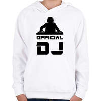 printfashion official dj - Gyerek kapucnis pulóver - Fehér