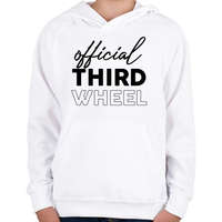 printfashion Official third wheel - Gyerek kapucnis pulóver - Fehér
