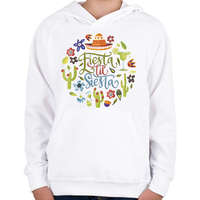 printfashion Fiesta & Siesta - Gyerek kapucnis pulóver - Fehér