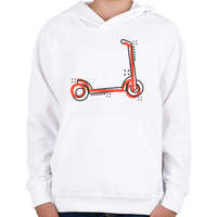 printfashion Elektromos roller - Gyerek kapucnis pulóver - Fehér