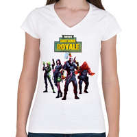 printfashion Killer squad Fortnite - Női V-nyakú póló - Fehér