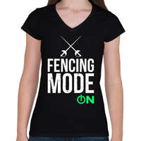 printfashion Vívás - Női V-nyakú póló - Fekete