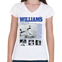 printfashion Ted Williams - baseball - Női V-nyakú póló - Fehér