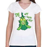 printfashion Grincs mit vegyek fel - Női V-nyakú póló - Fehér