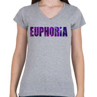 printfashion Euphoria - Női V-nyakú póló - Sport szürke