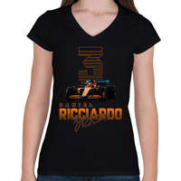 printfashion Daniel Ricciardo - Női V-nyakú póló - Fekete