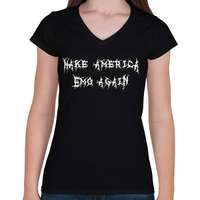 printfashion Make America Emo Again - Női V-nyakú póló - Fekete