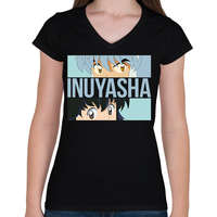 printfashion Inuyasha - Szemek - Női V-nyakú póló - Fekete