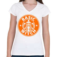 printfashion Átlagos boszorkány - Női V-nyakú póló - Fehér