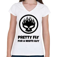 printfashion PRETTY FLY FOR A WHITE GUY - Női V-nyakú póló - Fehér