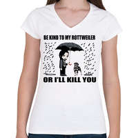 printfashion John Wick roti - Női V-nyakú póló - Fehér