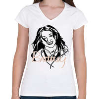 printfashion britney spears dream2 - Női V-nyakú póló - Fehér