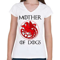 printfashion Mother of Dogs - Női V-nyakú póló - Fehér