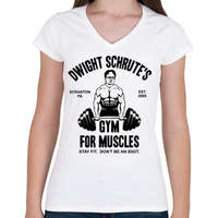 printfashion DS Hit the gym - Női V-nyakú póló - Fehér