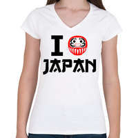 printfashion I love Japan 4 - Női V-nyakú póló - Fehér