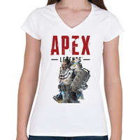 printfashion Apex Gibraltár - Női V-nyakú póló - Fehér